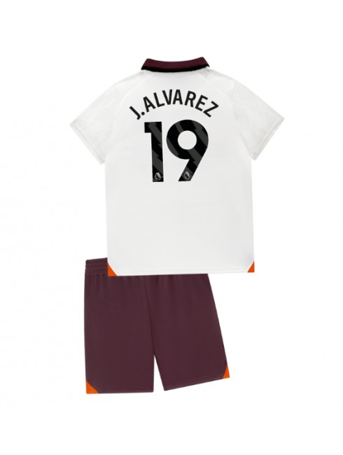 Billige Manchester City Julian Alvarez #19 Bortedraktsett Barn 2023-24 Kortermet (+ Korte bukser)